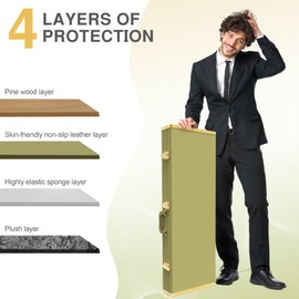 zachary Bass Guitar Hard Case Shell Case With Lock For Square Bass Guitar 45in Bass Guitars Hard-Shell Protective Carrying Case fit IBANEZ、FENDER Model with Security Lock Metal Feet (Avocado Green)