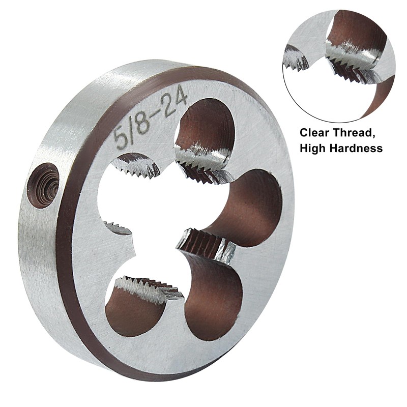 Hordion 5/8"-24 Tap and Die Set, High-speed Steel Thread Tap
