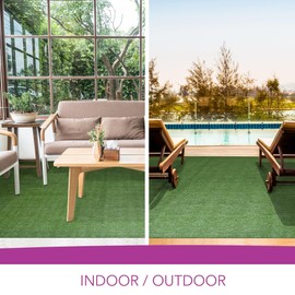 iCustomRug Synthetic Grass Rug – 4x6ft Lawn Green Turf Carpet for Patios, Yards, Boats, Camping – Indoor/Outdoor Use