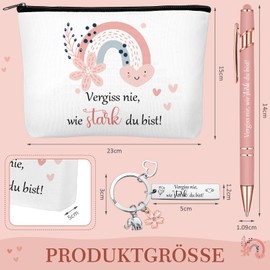 Xuniea Motivation Gift Set Includes Inspirational Cosmetic Bag Motivational Ballpoint Pen and Excitement Keyring Courage Gifts for Friend Colleague Family, As shown in the picture, Flower + Elephant