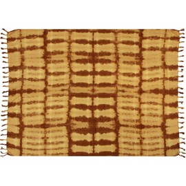 Wogeka - Sarong - Approx. 100 Models in Shop - Opaque Beach Towel Pareo Wrap Skirt Loop Stole Beige Brown Sar62