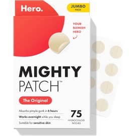 Mighty Patch Parches Originales De Hero Cosmetics: Los Parches Hidrocoloides N.° 1 Para El Acné Y Las Espinillas Faciales. Reducen Granos Y Puntos Blancos En Una Sola Aplicación. Parches Nocturnos Par