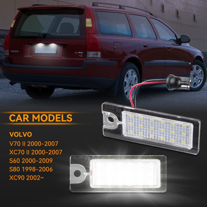 POPMOTORZ LED Number Plate Light, 2 Pieces Number Plate Light