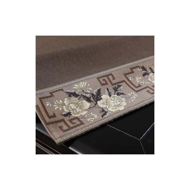 LAVSHOME Traditional Feature Coffee Table Cover Rectangle with Embroidered Flowers.Coffee