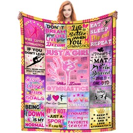 Gymnastics Gifts Gymnastics Blanket Ultra Soft Lightweight Throw Blanket Gymnastics Lovers Gifts for Girls Christmas Birthday Gifts 50"X40"