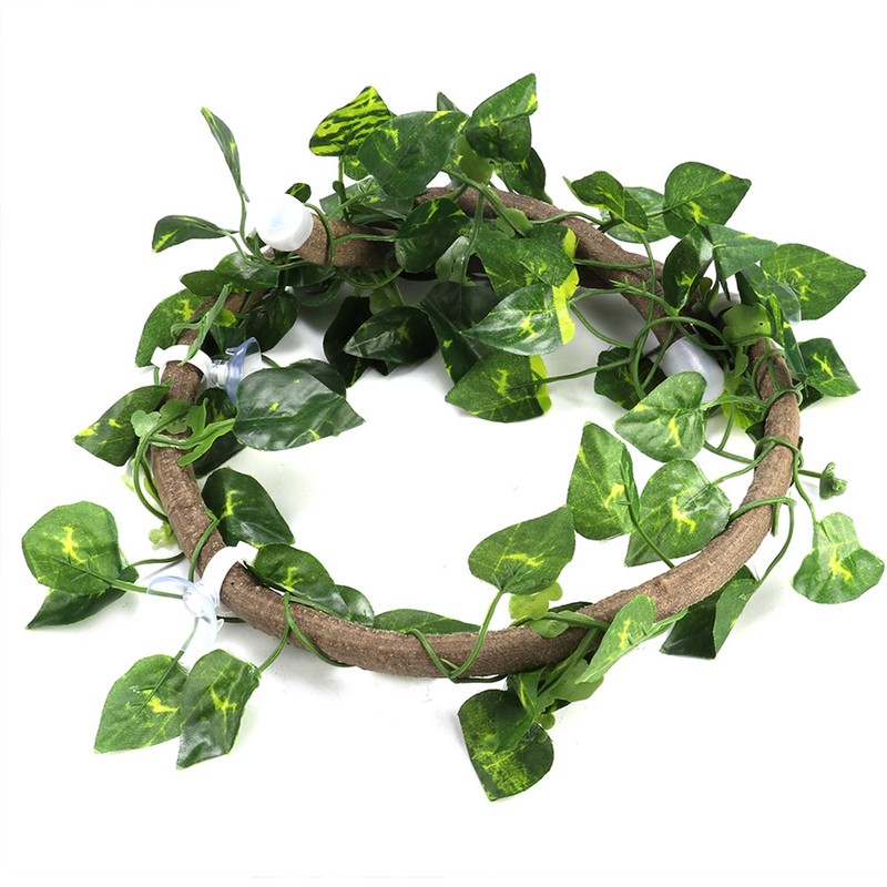 Reptile Climbing Branch Flexible Jungle 3.28ft Rattan 1Pc Vine(3.28ft Rattan+Scindapsus