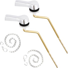 Hibbent 2-Pack Universal Side/Angle Mount Toilet Handle, Brass Toilet Tank Flush Lever