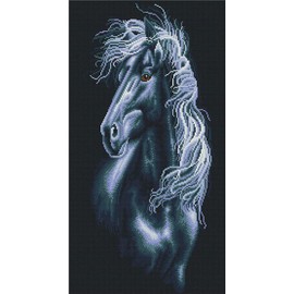Abillyn Embroidery Cross Stitch Kits Black Horse Stamped with Printed Pattern Starter Kit (Horse)