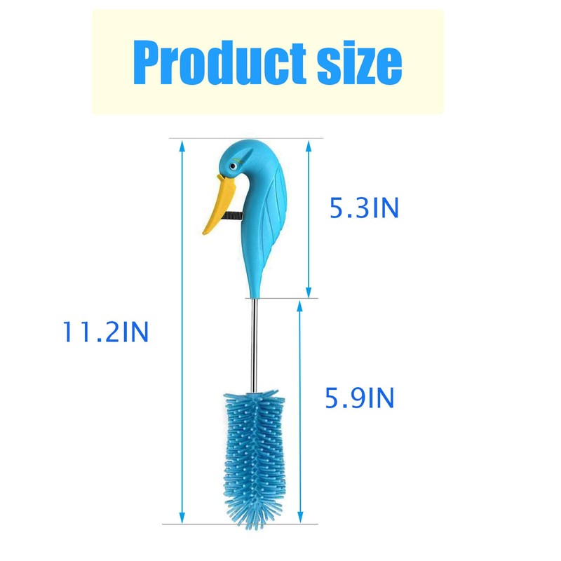 WSOQYEO Water Bottle Cleaner Brush Semi-Automatic Silicone Bottle Brush for