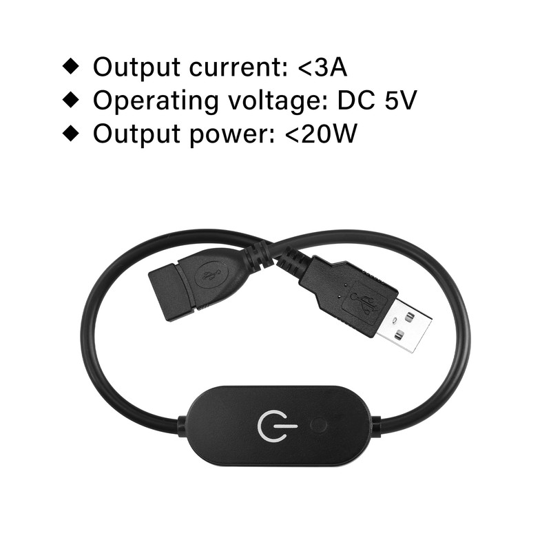 GINTOOYUN LED Touch Inline Dimmer Switch 5V 3A USB Male