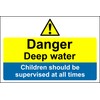 Danger deep water children should be supervised at all times