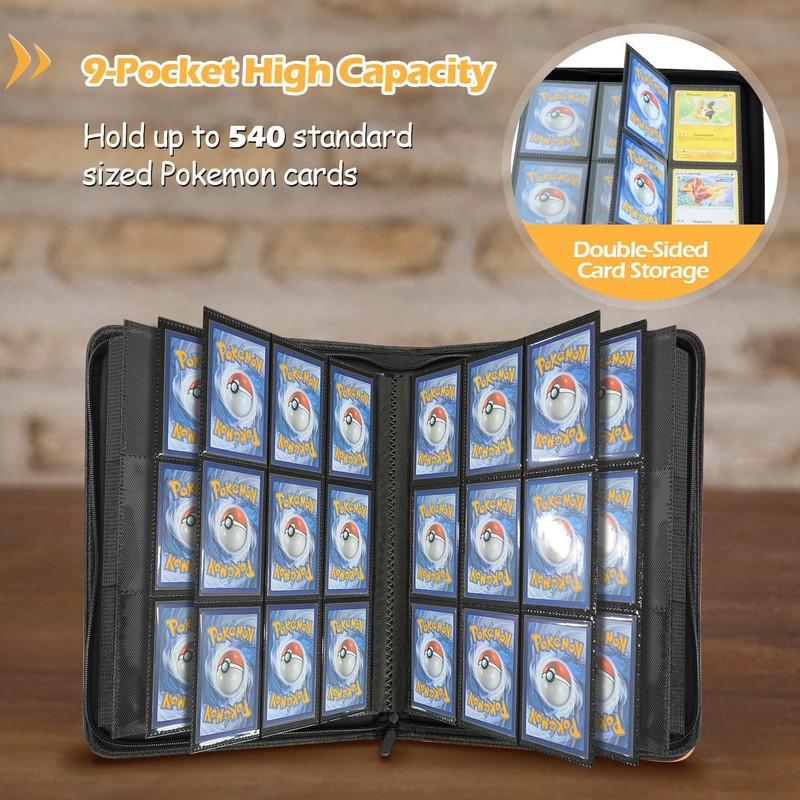 Douper 9 Pocket Card Binder, 540 Cards Trading Cards Games