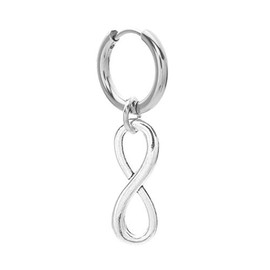 BTS Pierced Earrings, Unisex, Surgical Stainless Steel, Single Ear ∞, Stainless Steel