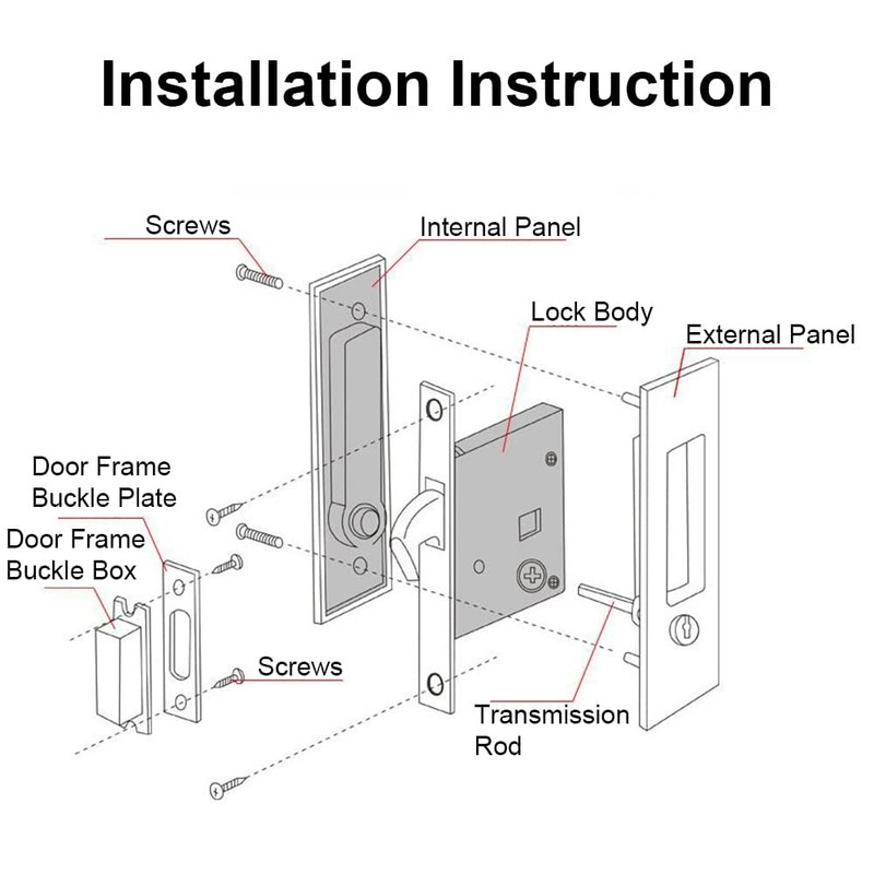 HOCONNIE Handle for Door Lock Door Handle Sets Pocket Door