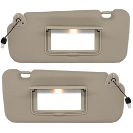 NHILES Driver & Passenger Side Sun Visor Fits for Nissan Murano 2009 2010 2011 2012 2013 2014 Replacement Sun Shade # 96401-1AA1B (Beige)