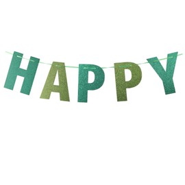 MAGQOO Green Glitter Happy Birthday Banner and 12" Balloons St. Patrcik's Happy Birthday Banner Garlands St. Patricks Day Birthday Party Decorations Supplies Saint Patricks Day Decorations