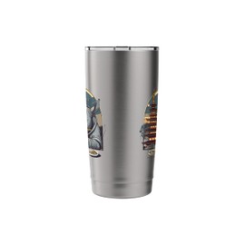 Rhino Eating Ramen Moon Artwork Pagoda Tower Animal Art Stainless Steel Insulated Tumbler