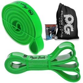 Physix Pull Up Assistance Bands - Looped Resistance Bands, Workout Rubber Bands for Exercise HIIT Muscle Toning Stretching Powerlifting Physical Therapy Pilates Yoga (1 Green Band, Medium Strength)