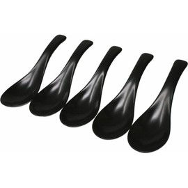 Matte Black Spoon Astragalus Lotus Flower Set of 5 Commercial Use Lotus Pottery ACS WEB SHOP Black Mat