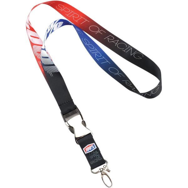 NEW 100% 100% LANYARD KEYCHAIN, RED/WHITE/BLUE, OS