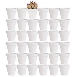 "Yishang- 36 Pzas Pequeñas Mini Macetas Blancas de Arcilla, Maceta de Terracota de 2.5" Maceta de Cerámica de Arcilla, Macetas de Terracota de Flores de Cactus,- “Blanco, “2.5 Pulgadas