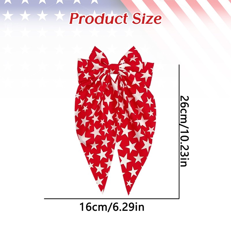 Red Whit Hair Bow Clips for Women 4th of July