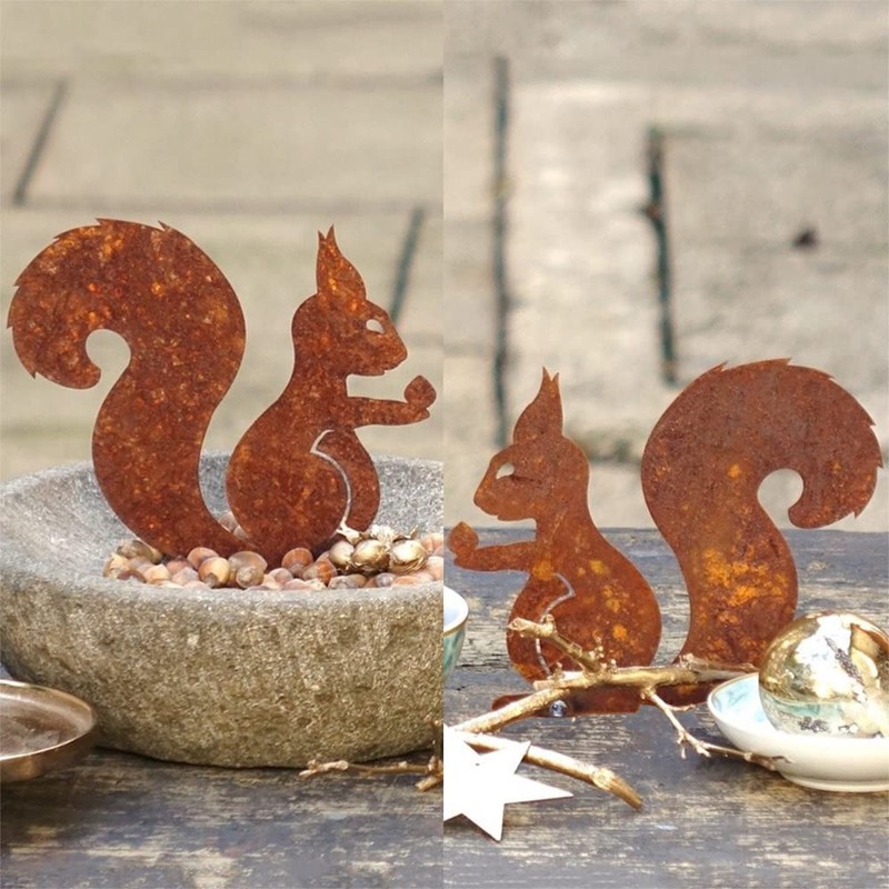 ALEMIN Sitting Squirrel Rust Decoration, Garden Decoration, Rust, Squirrel Tree