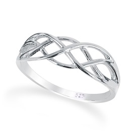 Solid 925 Sterling Silver Everlasting Love Knot Ring in Sizes G-Z comes Gift Boxed (G)