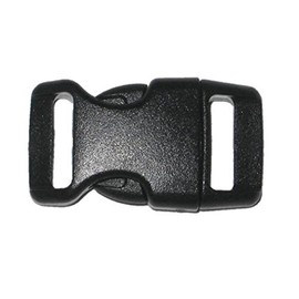5/8" Contoured Side Release Buckles for Paracord Bracelets Multiple Color and Quantity (Black, 25 Pack)