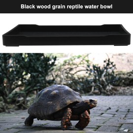 YINETTECH Reptile Water Bowl Reptile Bowl Square Water Bowl Rectangular Reptile Water Bowl Accessories Pet Supplies Plastic Black 21.7 x 15.5 x 2 cm