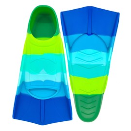Gugmoy Kids Swim Fins,Comfortable Silicone Flippers for Swimming and Diving,Size Suitable Beginners Kids Girls Boys Adults (Colorful-E, 5XS)
