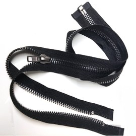 Leekayer #10 34 Inch Separating Jacket Zipper Black Nickel 86.3cm Metal Zipper for Sewing Crafts Dress Bag Coats Heavy Duty DIY Handmade Replacement Zippers (34" Nickel)