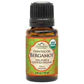 US Organic Aceite Esencial de Bergamota 100% Puro, Certificado Orgánico por USDA, Prensado en Frío, con Gotero Europeo, Origen Italia (15 ml)