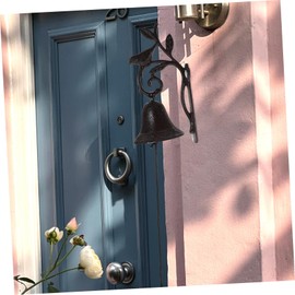 Outanaya Retro Doorbell Vintage Cast Iron Bell Manual Shaking Wall Hanging Bell Rustic Door Hanging Pendant Outdoor Garden Yard