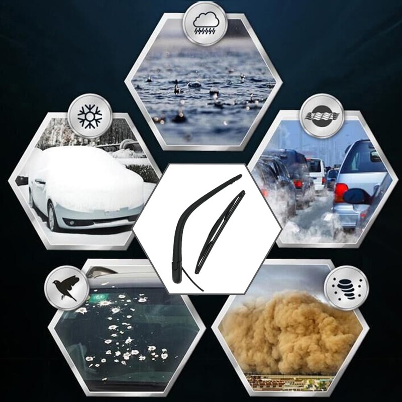 Ruolin Car Rear Wiper Black Replacement Rear Wiper Arm +