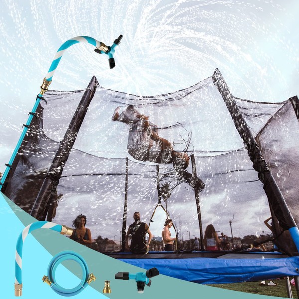TINPOO Trampoline Sprinkler, Net Friendly Trampoline Water Sprinkler for Kids,