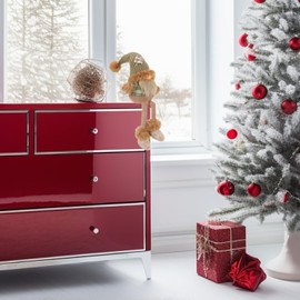 com-four® Premium Edge Stool, Large Gnome in XXL for Christmas Decoration, Handmade Gnome Figure as Decorative Item for Windowsill and Fireplace, Swedish Collectible Figures