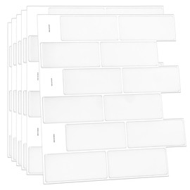 WALPLUS 3D Tile Stickers Peel and Stick Backsplash Splashback Decals Tile Transfer for Kitchen Bathroom Living Room Stick on Tile London Minimalist Brilliant All-White 6 Sheets 30.5cm(12") White