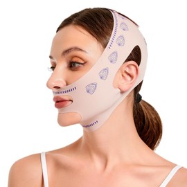 V Gesichtsstraffungsband, V Line Lifting Maske, V-Line Lifting Belt, Face-Lifting Maske für Frauen, Wiederverwendbare Gesichtslifting-Verband, Gesichtslifting-Verband,Mehrere Tragevarianten(Rosa)