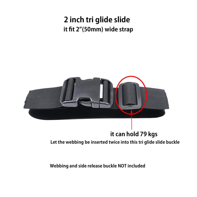 Ahijklmn Tri Glide Slides Plastic Adjustable Webbing Bar Slide Strap