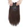 Silk Straight Hair Topper Thick Bangs 16inch Clip in One