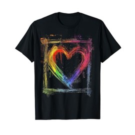 Art Heart Shape Abstract Graphic Colorful Art T-Shirt