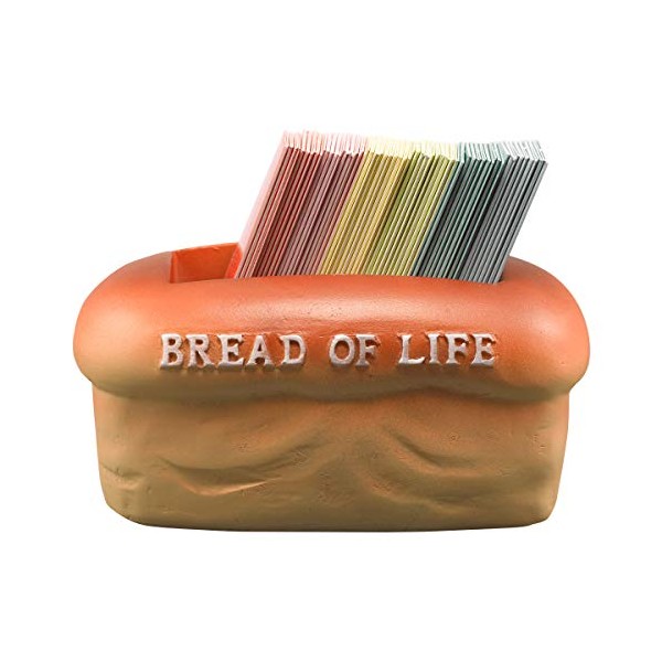 Christian Art Gifts Bread of Life Scripture Cards in Double-Sided Polystone Holder - John 6:35 Inspirational Bible Verses, Prayers & Promises, Multicolor for Home & Kitchen in Gift Box, 106 Cards