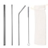 1 Set Stainless Steel Straws Milkshake Straws Metal Straw Reusable