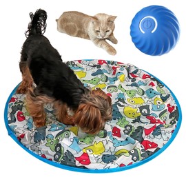 FOily TOily Glukoro Ball, Horihori Sheet Set, Dog Ball, Toy, Electric Ball, Automatic, Moves, Glows, USB Charging, For Small and Medium Dogs, Relieves Lack of Exercise, Stress Relief (Glukoro Horihori