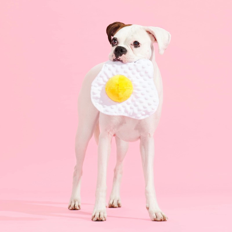 BARK Puppy Side Up Egg Dog Toy With Squeaker For
