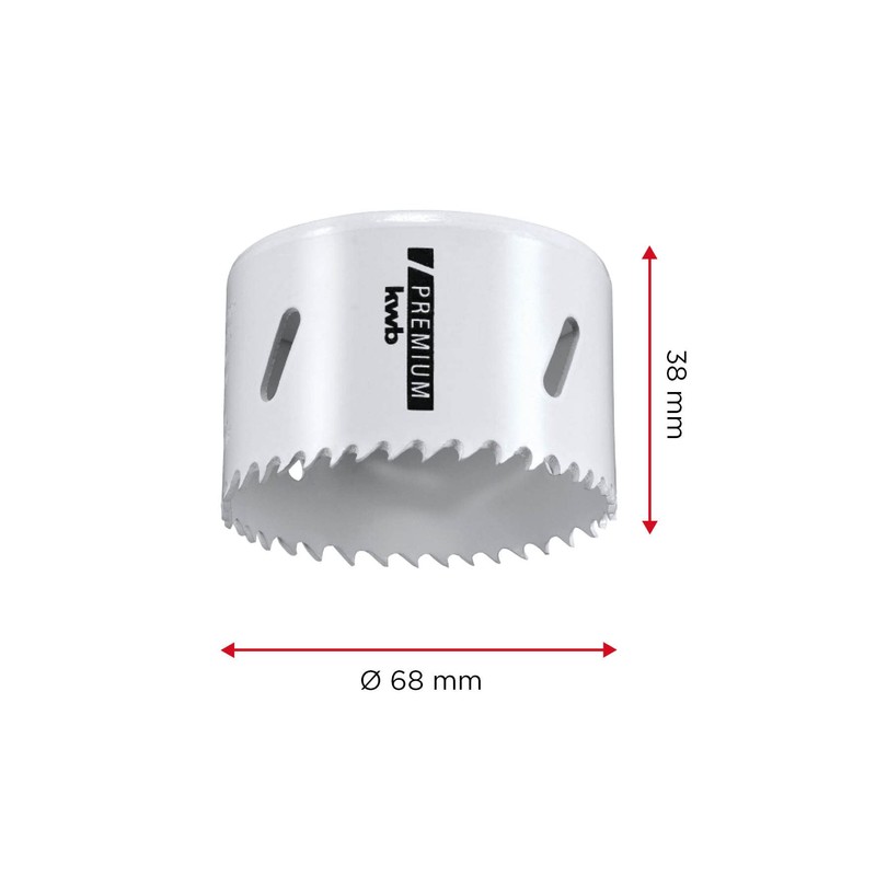 kwb HSS Bi-Metal Hole Saw, Diameter 68 mm, 8% Cobalt