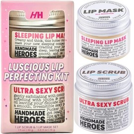 Handmade Heroes Exfoliante Labial 100 Natural, Vegano Y Acondicionador. Exfoliante Labial De Coco Suave. Pulidor Y Exfoliante Labial De Azúcar Para...