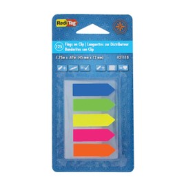 Redi-Tag 5-Color Arrow Flags in Handy Clip-On Holder, 125 Flags per Pack, 1-Pack (31118)
