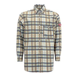 TICOMELA FR Shirt for Men Flame Resistant Shirts 6.5oz Light Weight Orange Large Plaid Men's Fire Retardant Shirts